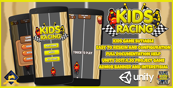 Kids Motor Racing LTS UNITY + Admob (KIDS GAME) + EASY RESKIN icon