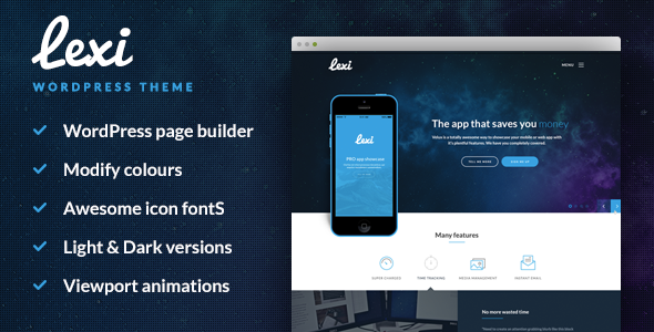 Lexi - Mobile App WordPress Theme icon