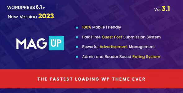 MagUp - Modern Styled Magazine WordPress Theme with Paid / Free Guest Blogging System icon