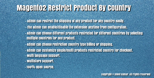 Magento2 Restrict Product By Country icon