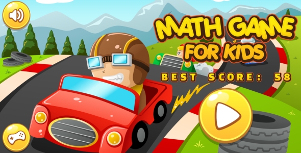 Math Game For Kids - HTML5 Game + Android + AdMob (Construct 3 | Construct 2 | Capx) icon