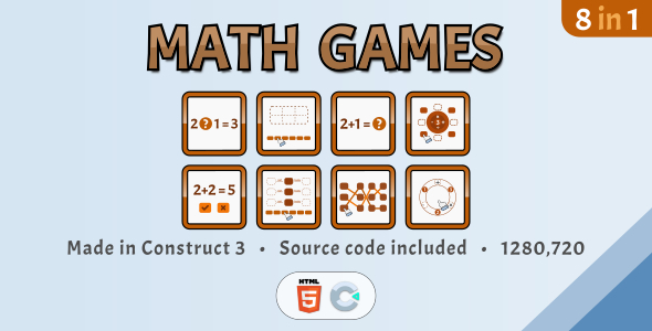 Math Games (8 in 1) - HTML5 Educational games icon