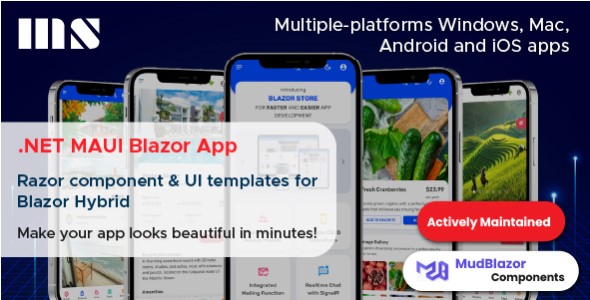 MauiStore- .Net MAUI Blazor desktop and mobile app template Net Miscellaneous  