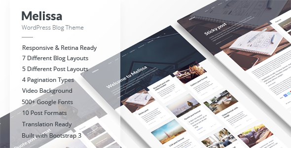 Melissa - Personal Blog/Magazine WordPress Theme icon