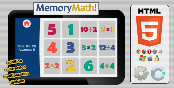 MemMath! - HTML5 Educational Game icon