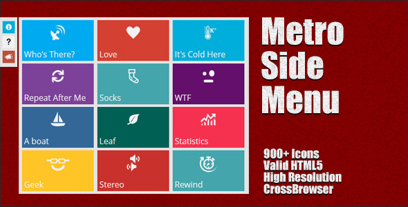 Metro Style Side Menu icon