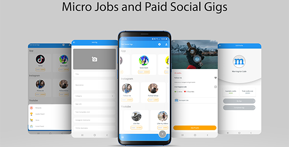 Micro Jobs and Paid Social Gigs with Admin Panel icon