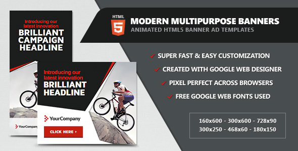 Modern Multipurpose Banners - Animated HTML5 icon