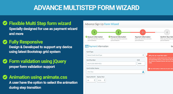 Multi Step Form Wizard jQuery Validation icon