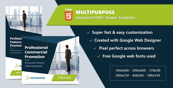 Multipurpose Banners - HTML5 Animated Ad Templates GWD icon