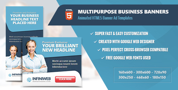 Multipurpose Business Banners - HTML5 Animation icon