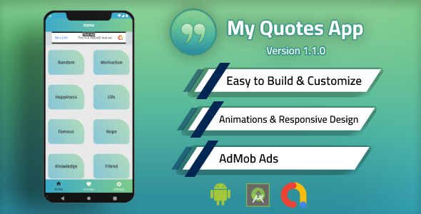 My Quotes App with Admob icon