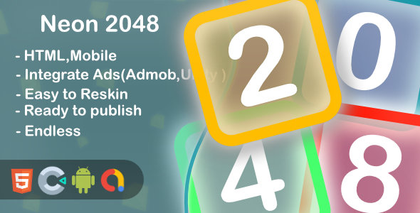 Neon 2048 - Html5 Game and Mobile (Construct 3) icon