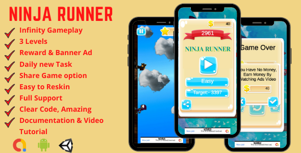 Ninja Runner - Endless Android Game Template + Admob icon