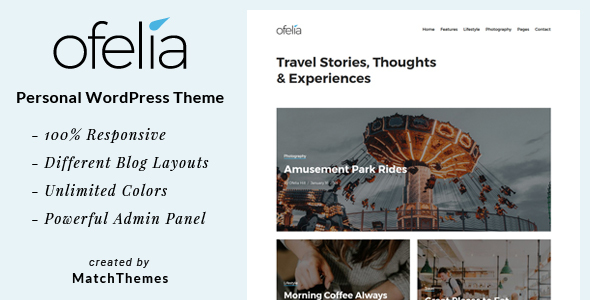 Ofelia - Travel Personal WordPress Blog Theme icon