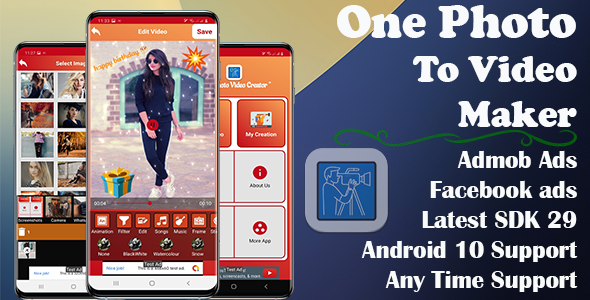 One Photo To Video Creator with Music (Android 11 support) icon