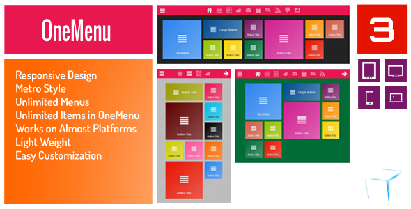 OneMenu - Responsive Metro UI Menu icon