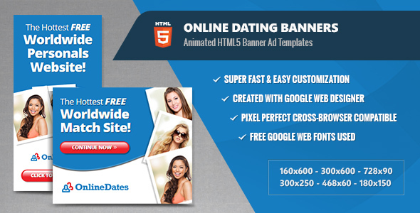 Online Dating Banners - HTML5 Animated GWD icon