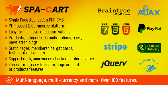PHP SPA CMS - Single Page Application - SPA-Cart. Fully featured eCommerce CMS platform. Super fast. icon