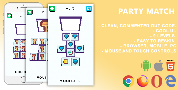 Party Match. Mobile, Html5 Game .c3p (Construct 3) icon