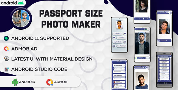 Passport Size Photo Maker | ID Photo Maker Studio | Passport Photo Editor | Android Code |Admob|V2.0 icon