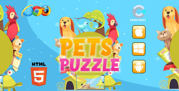 Pets Puzzle HTML5 Game - Construct 3 (c3p) icon