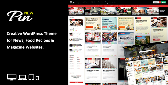 Pin = Pinterest Style / Personal Masonry Blog / Front-end Submission icon