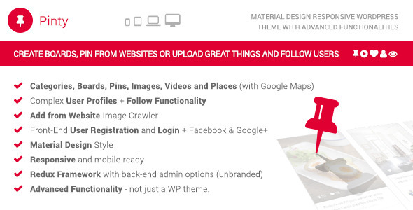 Pinty - Pins Responsive Material Design WP Theme icon