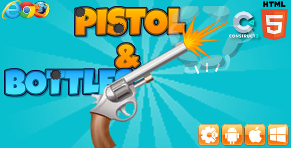 Pistol & Bottles - HTML5 Game - Construct 3(c3p) icon