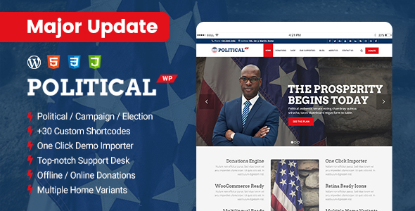 PoliticalWP - Political Campaign WordPress Theme icon