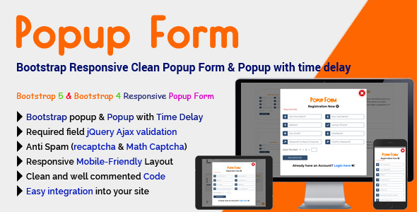 Popup Form - Bootstrap Responsive Clean Popup Form icon