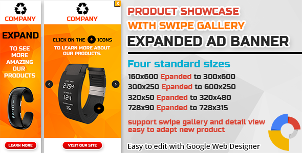 Product Showcase Swipe Gallery Expanded Ad Banner icon