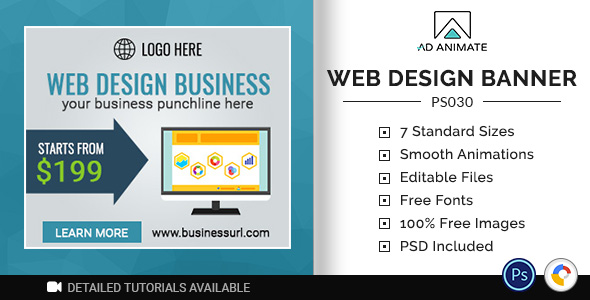 Professional Services | Web Design Business Banner (PS030) icon
