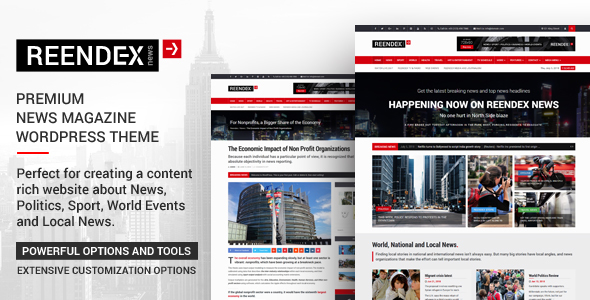 Reendex - Broadcast News Magazine WordPress Theme icon