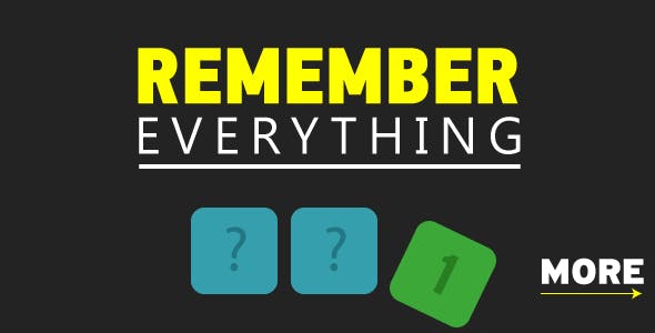 Remeber everything - HTML5 Game. Construct 2. AdSense ready. Mobile icon