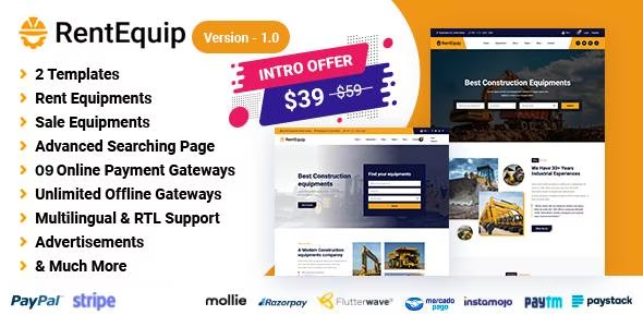 RentEquip - Multipurpose / Equipment Rental Website icon