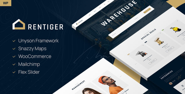 Rentiger - Warehouse equipment WordPress Theme icon