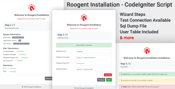 Roogent Installation - CodeIgniter Script icon