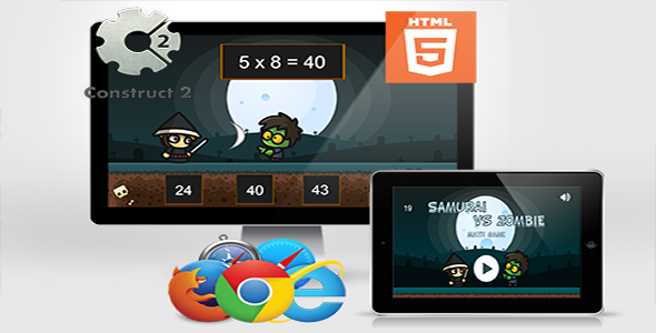 Samurai vs Zombie - HTM5 Game (Math Game) icon