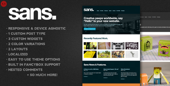 Sans – A Responsive Portfolio WordPress Theme icon