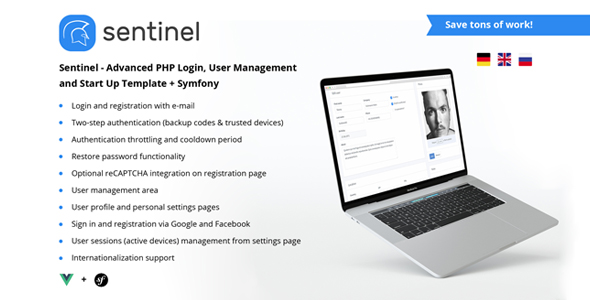 Sentinel - Advanced PHP App Template with Login, Users and Roles + Symfony icon