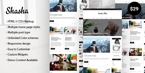 Shasha WordPress Blog Theme icon