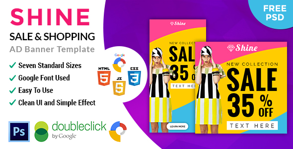 Shine Online Shopping | HTML5 Google Banner Ad icon