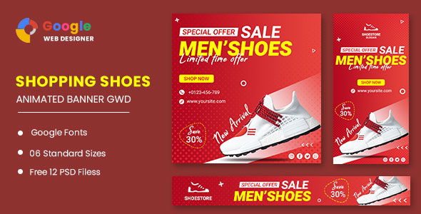 Shoes Ads Animated Banner Google Web Designer icon