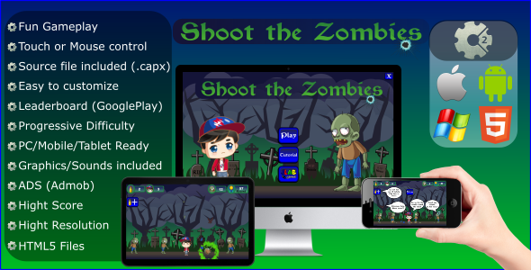 Shoot The Zombies (CAPX - Mobile and HTML5) icon