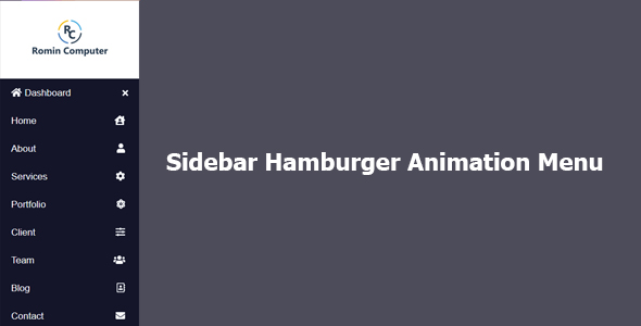 Sidebar Hamburger Animation Menu icon