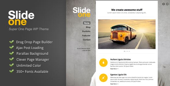 Slide One - One Page Parallax, Ajax WP Theme icon