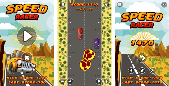 Speed Racer - HTML5 Game + Android + AdMob (Construct 3 | Construct 2 | Capx) icon