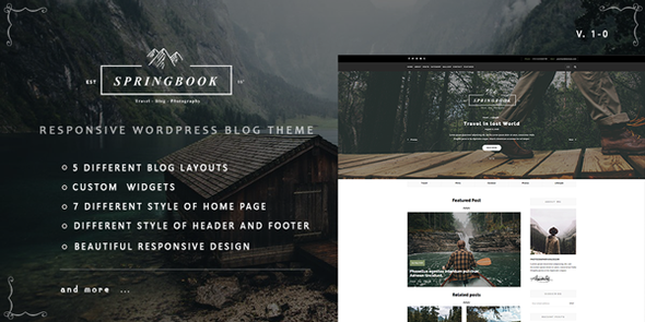 Springbook - Responsive WordPress Blog Travel Photography Theme icon