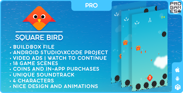 Square Bird (PRO) - BUILDBOX CLASSIC - IOS - Android - Reward video icon